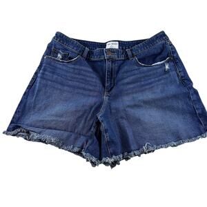 Lane Bryant Denim Cutoff Jean Shorts Flex Magic Mid Rise Relaxed, Size 18